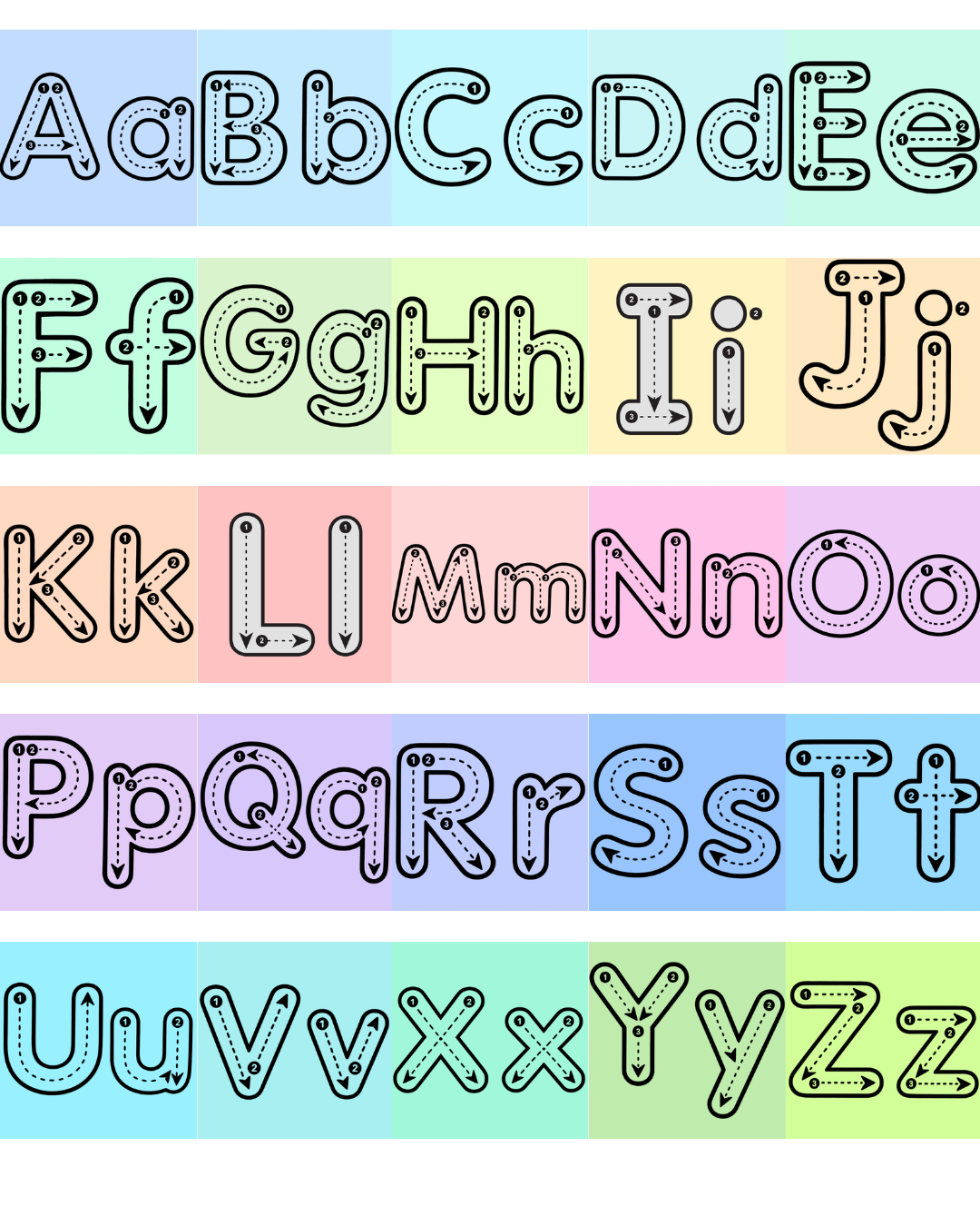 Personalised Alphabet Tracing Fridge Magnets – 25-Piece Set for Kids | Custom Colours