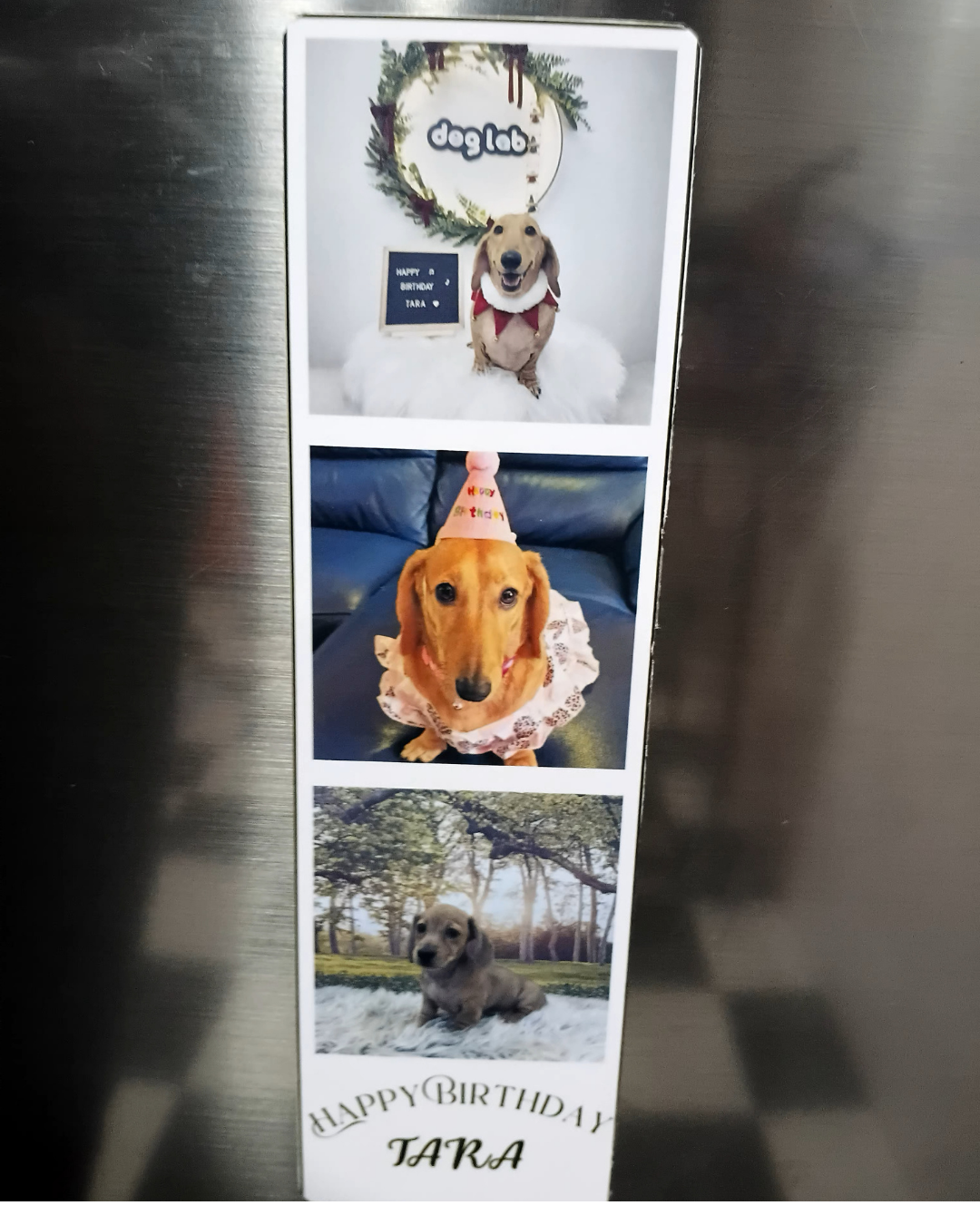 Custom 3 photo strip polaroid Photo Fridge Magnet  – Personalized Gift (6.3cm x 22cm)