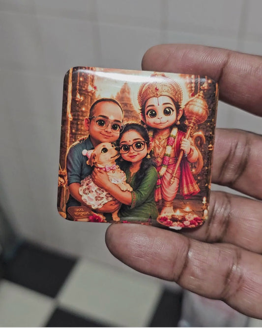 Custom Photo Fridge Magnet (5 × 5 cm) – Personalized Gift